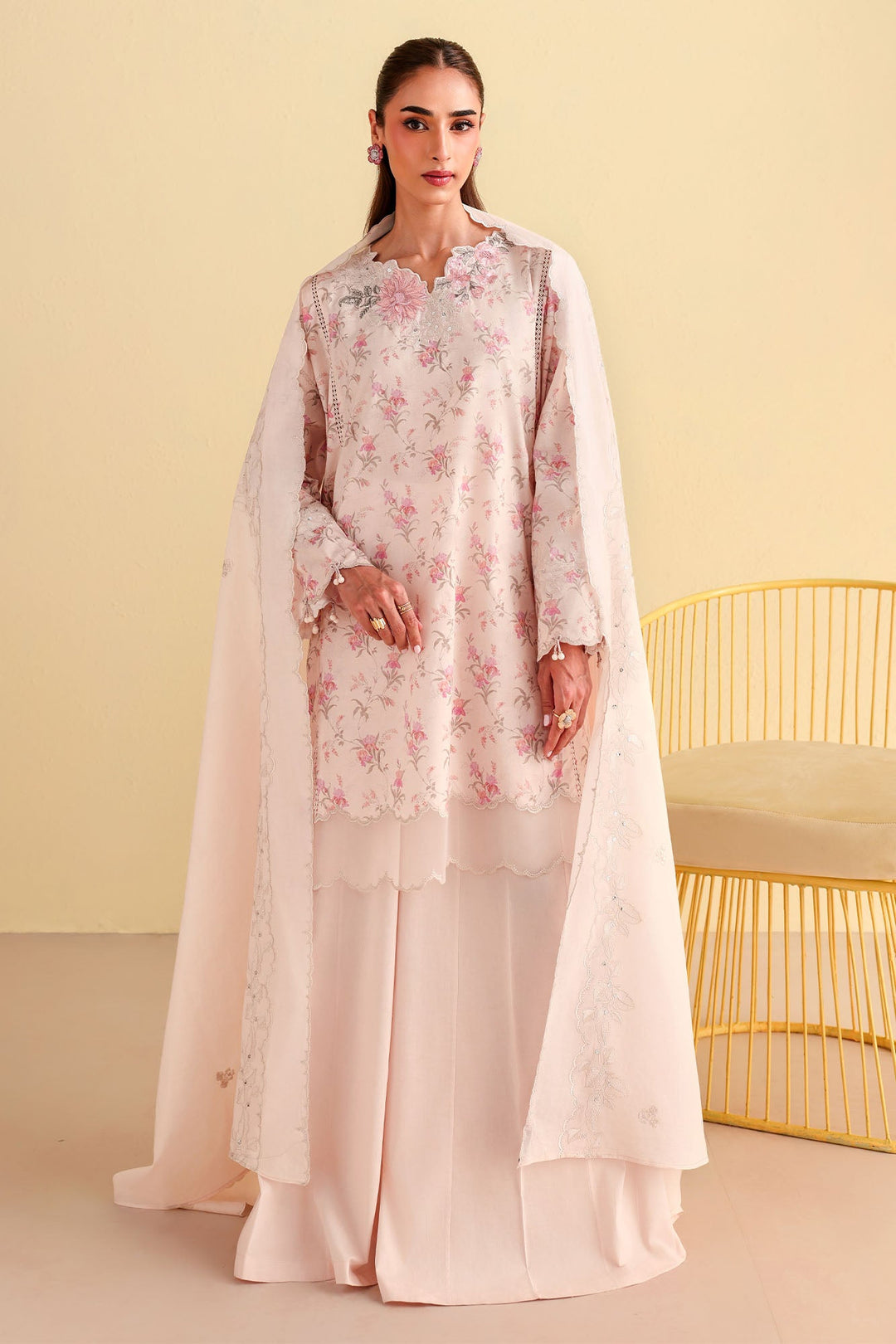 Cross Stitch - Botanical Bliss Printed Lawn Unstitch Suit For Women - 3 Piece
