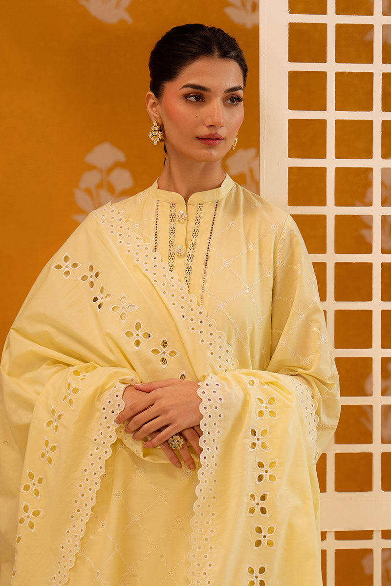 Cross Stitch - Butter Bliss Chikankari Lawn Unstitch Suit For Women - 3 Piece