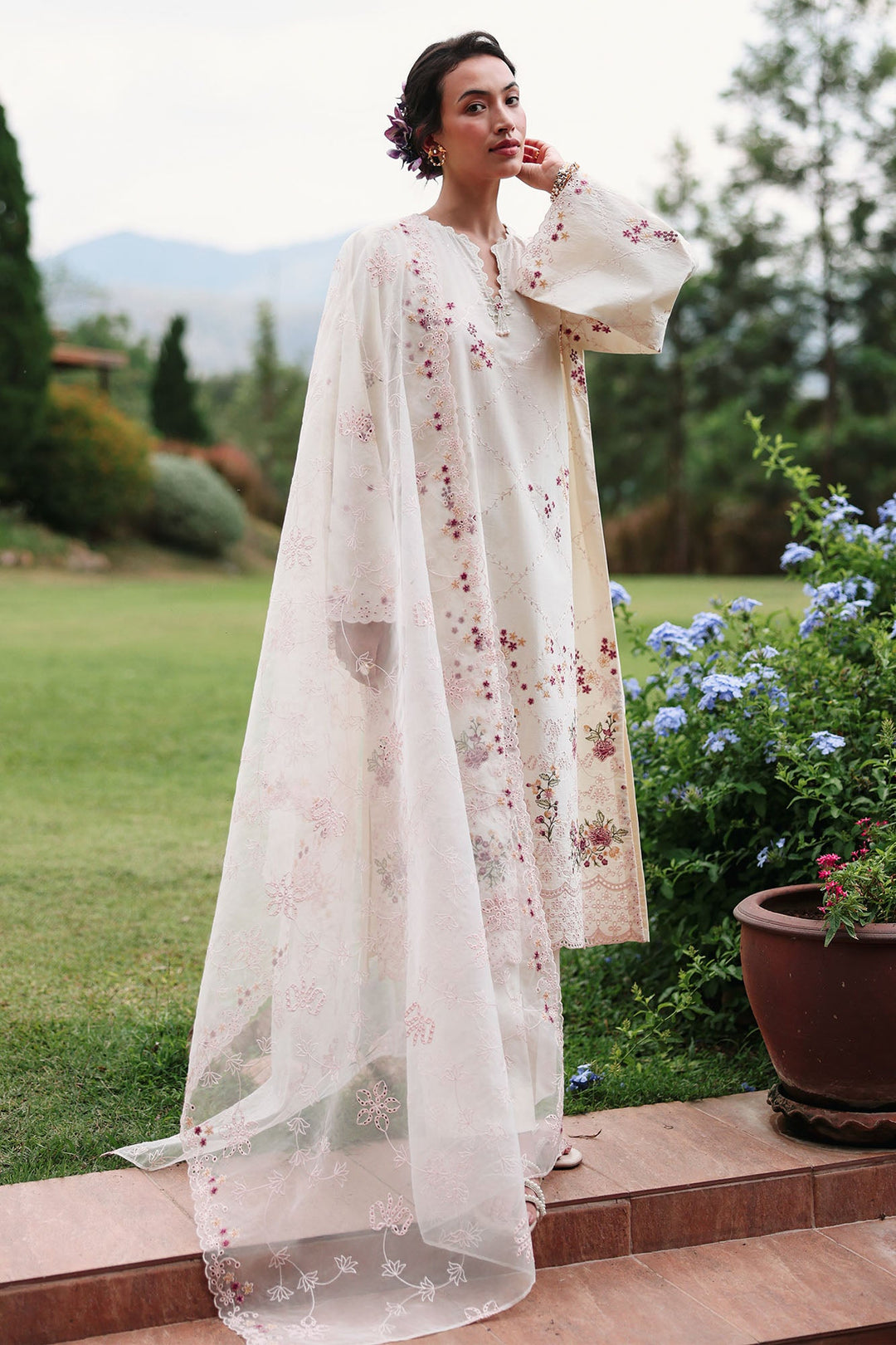 Cross Stitch - Caramel Cream Lawn Unstitch Suit For Women - 3 Piece