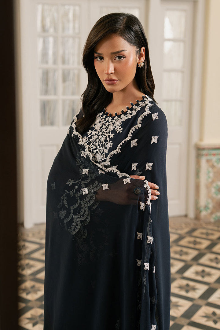 Cross Stitch - Cerulean Stitch Chiffon Suit For Women - Blue - 3 Piece