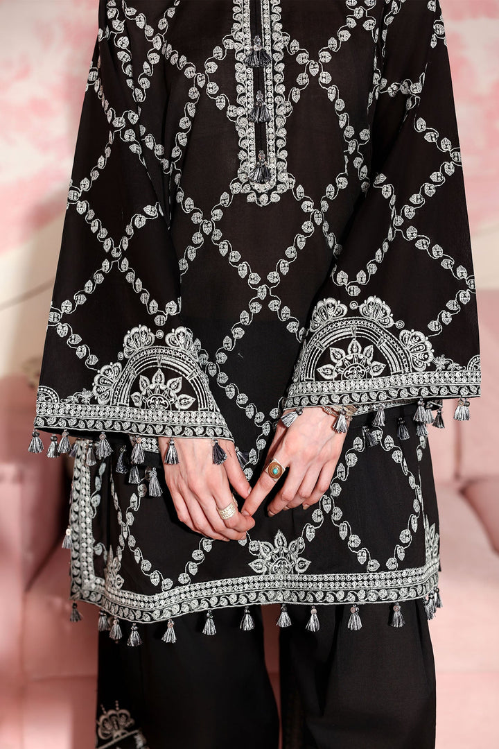 Cross Stitch - Charcoal Charm Printed Lawn Unstitch Suit For Women - 3 Piece