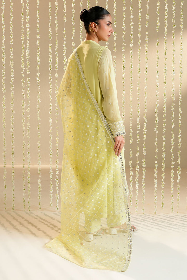Cross Stitch - Chiffon Citrus Bloom Suit For Women - Green - 3 Piece