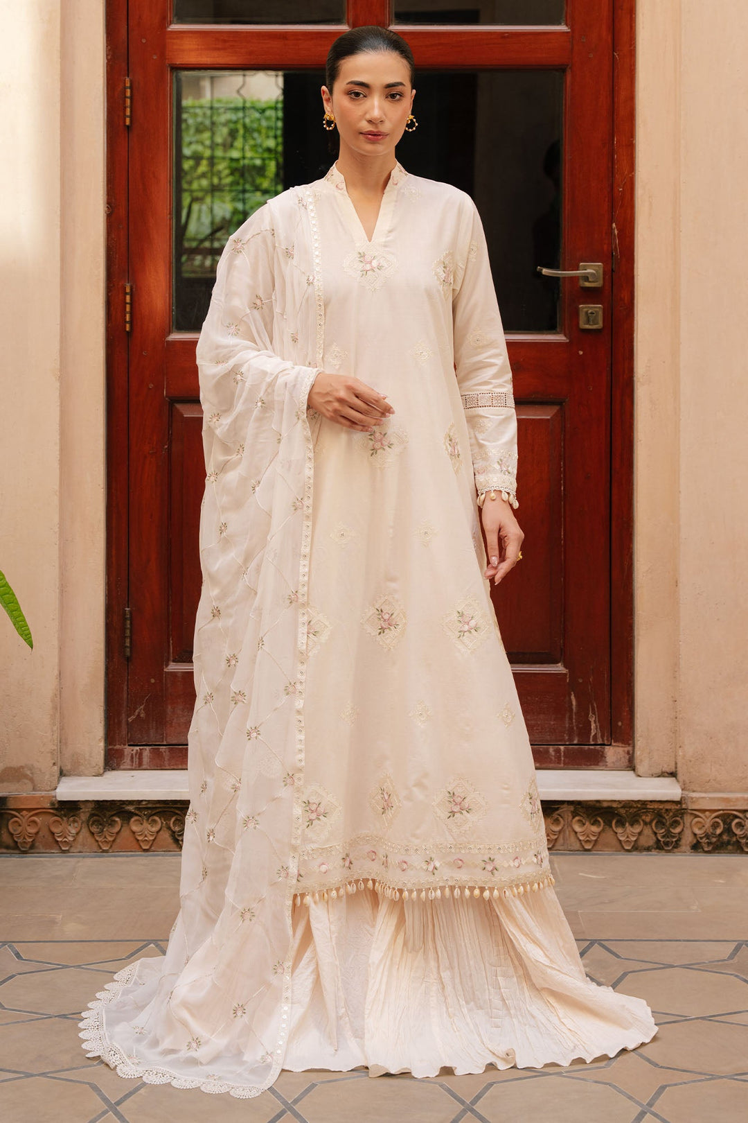 Cross Stitch - Cloud Garden Lawn Suit For Women - 3 Piece