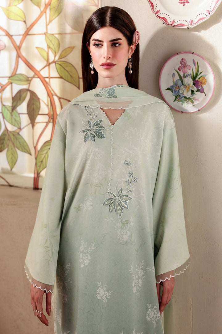 Cross Stitch - Cloud Green Printed Lawn Unstitch Suit For Women - 3 Piece