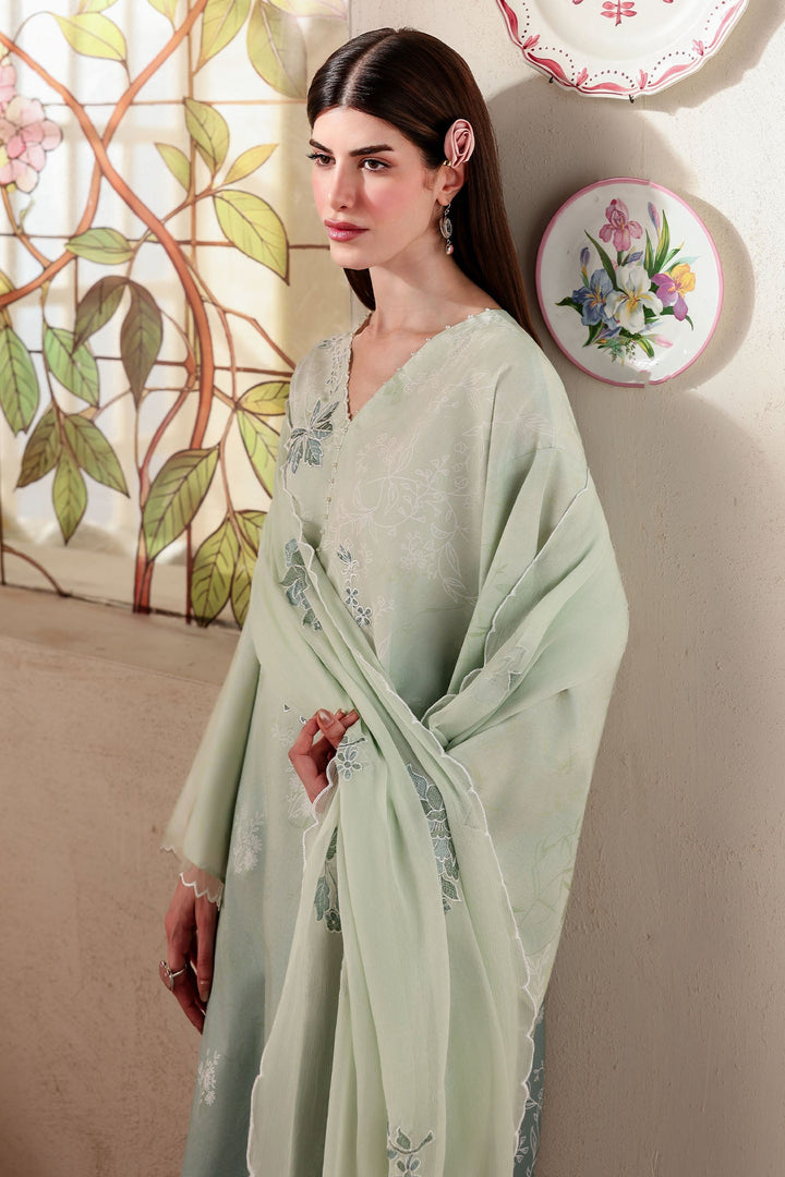 Cross Stitch - Cloud Green Printed Lawn Unstitch Suit For Women - 3 Piece