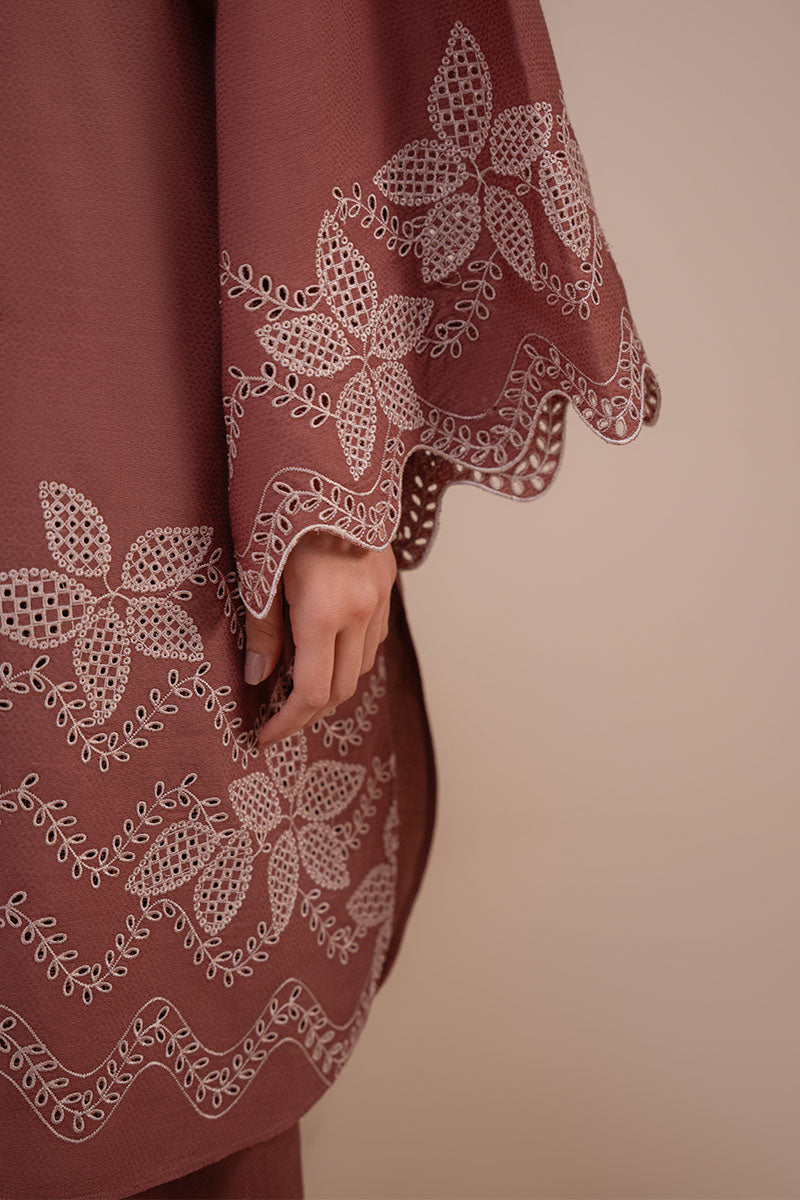 Cross Stitch - Coco Bloom Lawn Suit For Women - Brown - 2 Piece