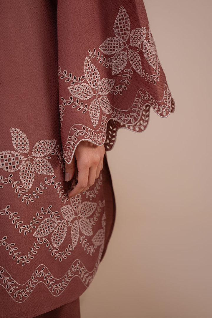 Cross Stitch - Coco Bloom Lawn Suit For Women - Brown - 2 Piece