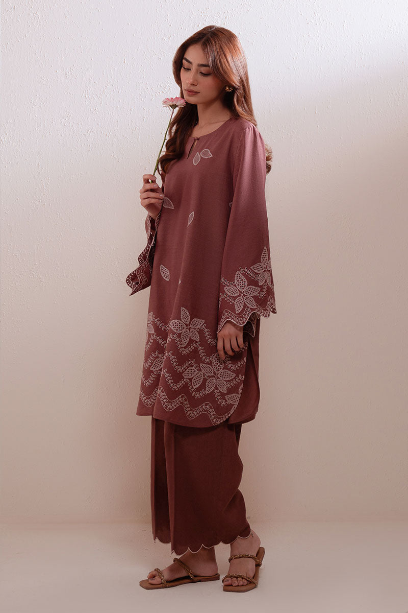 Cross Stitch - Coco Bloom Lawn Suit For Women - Brown - 2 Piece