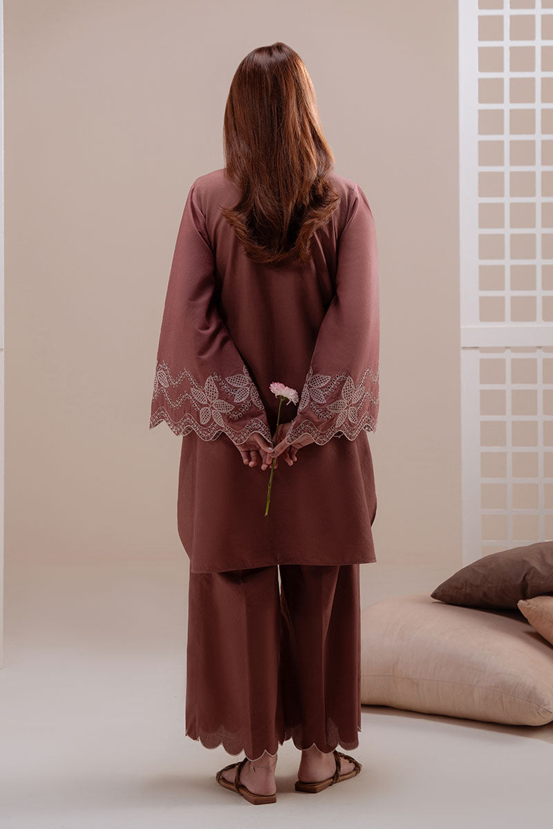 Cross Stitch - Coco Bloom Lawn Suit For Women - Brown - 2 Piece