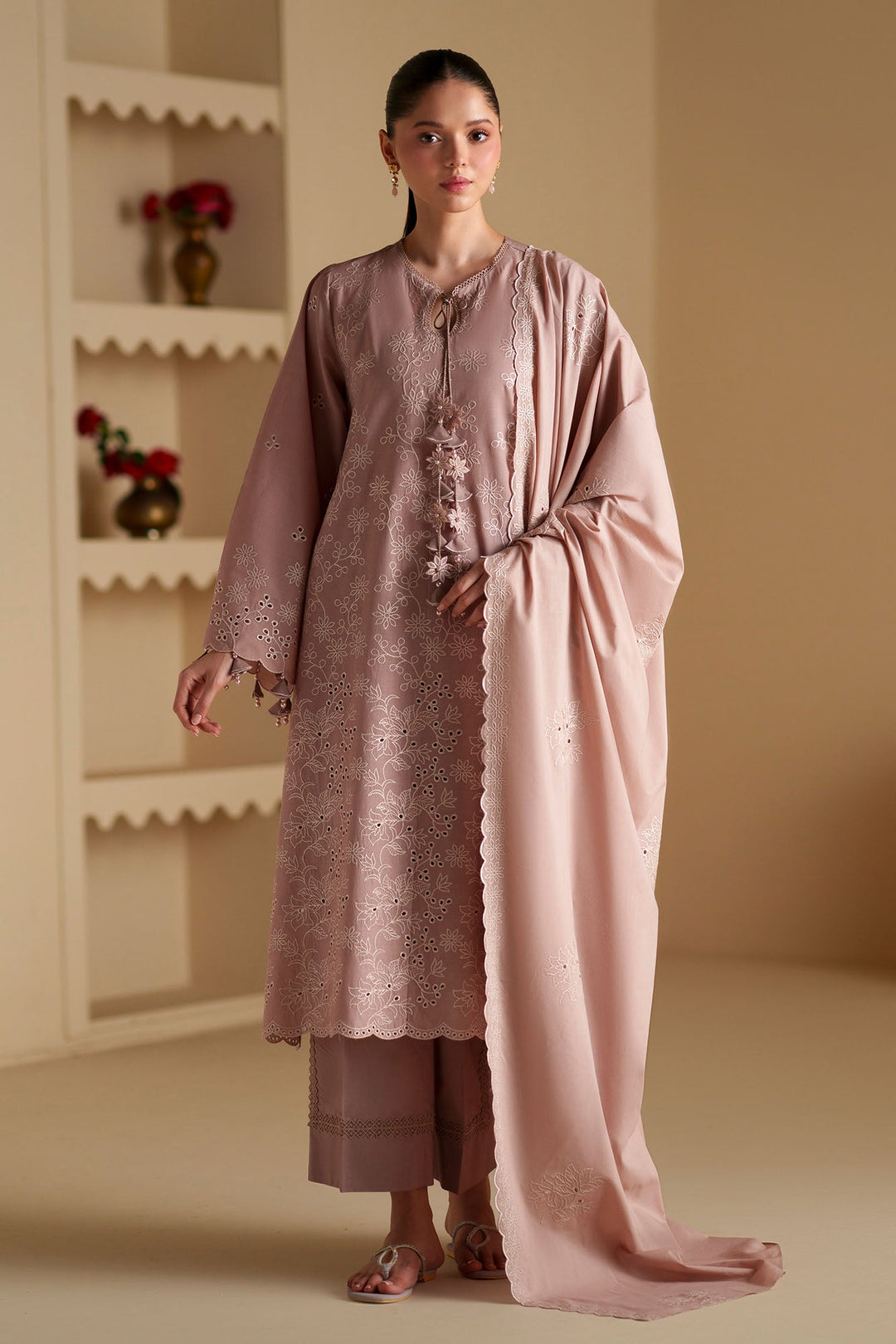 Cross Stitch - Copper Sand Chikankari Lawn Suit For Women - 3 Piece