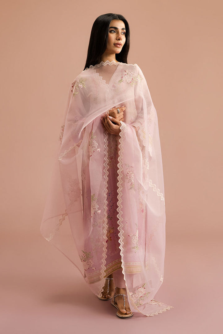 Cross Stitch - Coral Dream Silk Suit For Women - Pink - 2 Piece