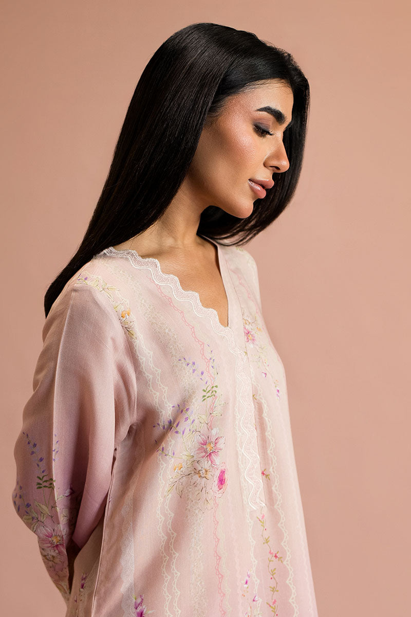 Cross Stitch - Coral Dream Silk Suit For Women - Pink - 2 Piece