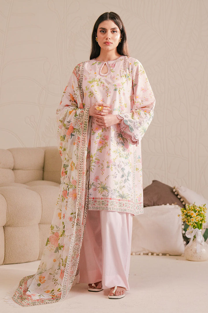 Cross Stitch - Coral Wave Digital Print Lawn Unstitch Suit For Women - 3 Piece