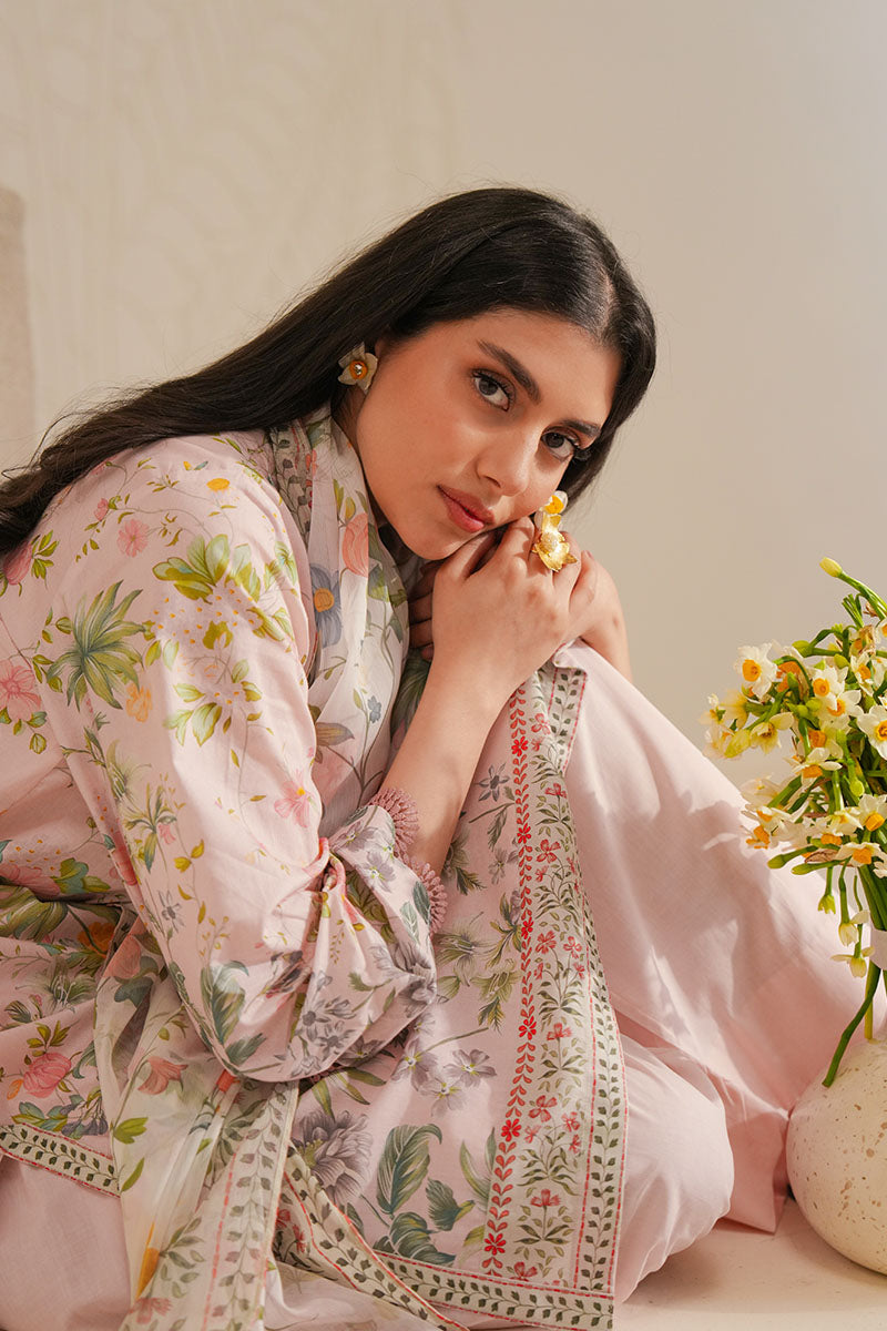 Cross Stitch - Coral Wave Digital Print Lawn Unstitch Suit For Women - 3 Piece