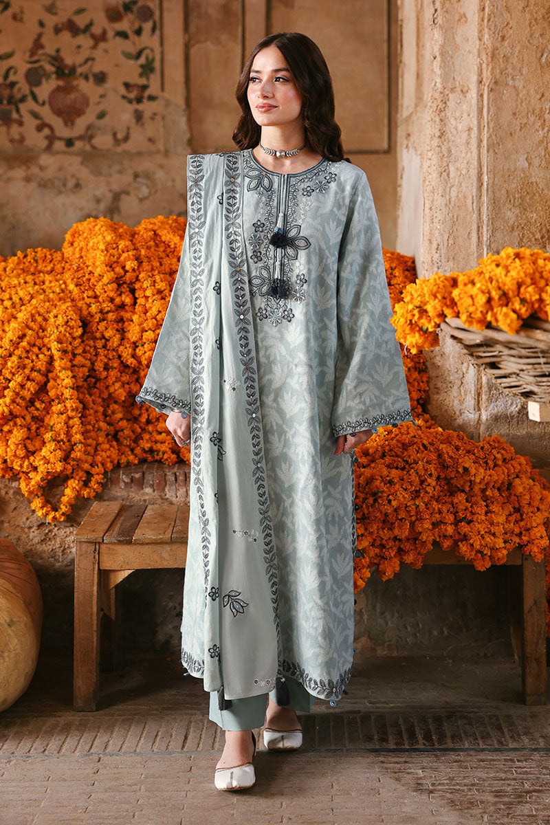Cross Stitch - Cotton Azure Dream Unstitch Suit For Women - 3 Piece