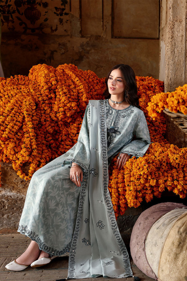 Cross Stitch - Cotton Azure Dream Unstitch Suit For Women - 3 Piece