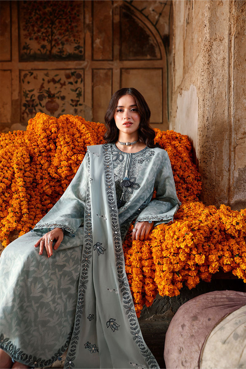 Cross Stitch - Cotton Azure Dream Unstitch Suit For Women - 3 Piece