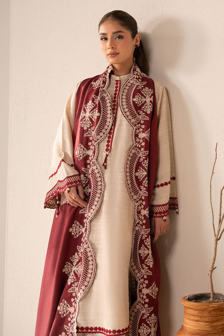 Cross Stitch - Crimson Blush Slub Khaddar Suit For Women - Beige - 2 Piece