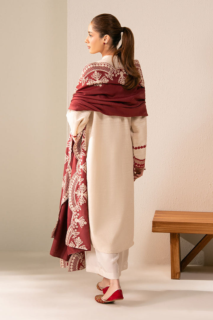 Cross Stitch - Crimson Blush Slub Khaddar Suit For Women - Beige - 2 Piece