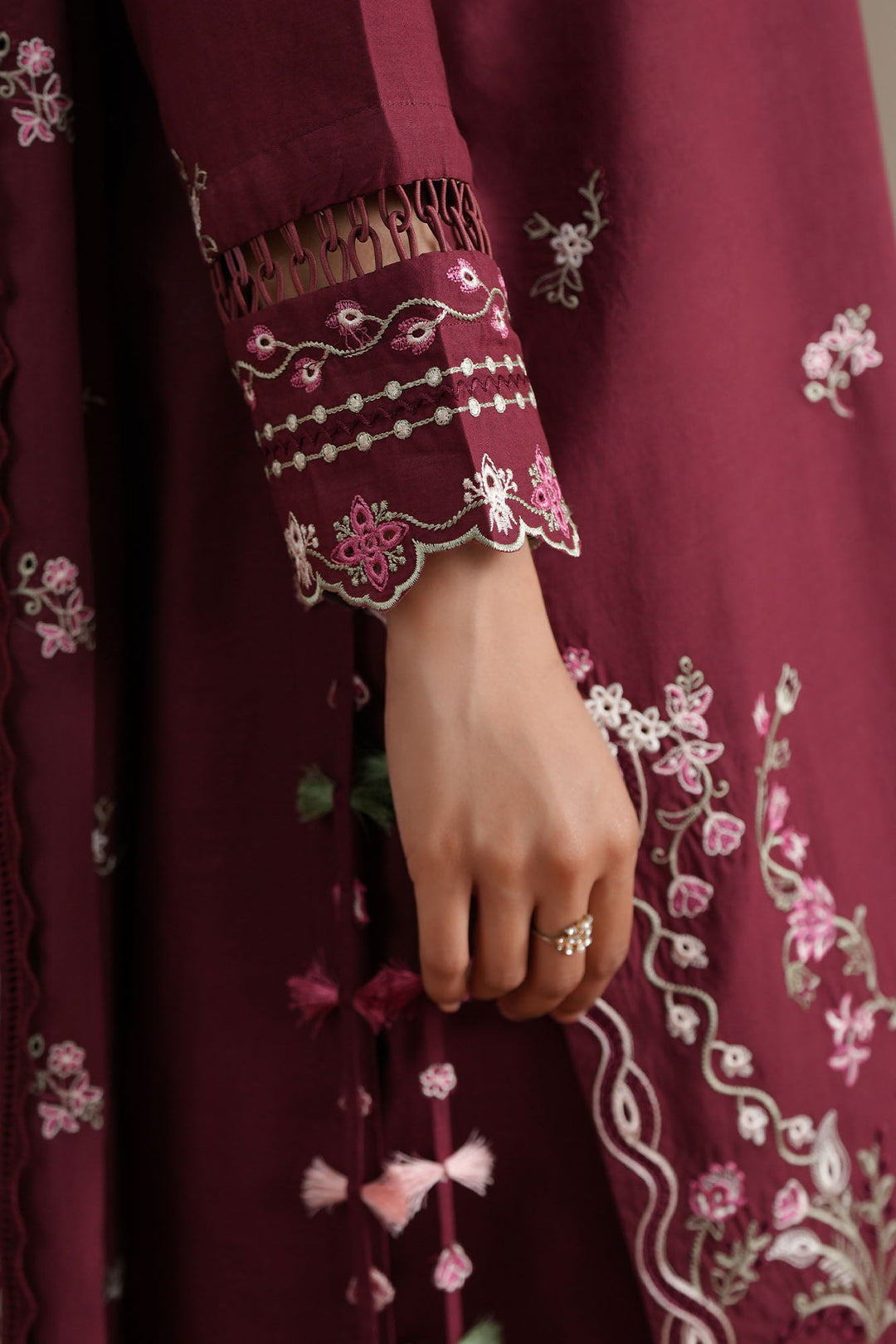 Cross Stitch - Crimson Majesty Embroidered Lawn Unstitch Suit For Women - 3 Piece