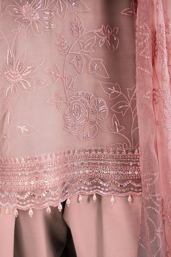 Cross Stitch - DUSTY ROSE - Chiffon - 4 Piece - Unstitched