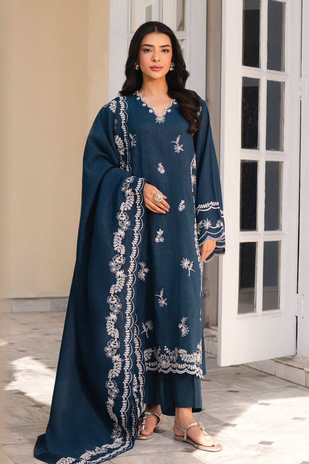 Cross Stitch - Deep Eclipse Net Suit For Women - Blue - 2 Piece