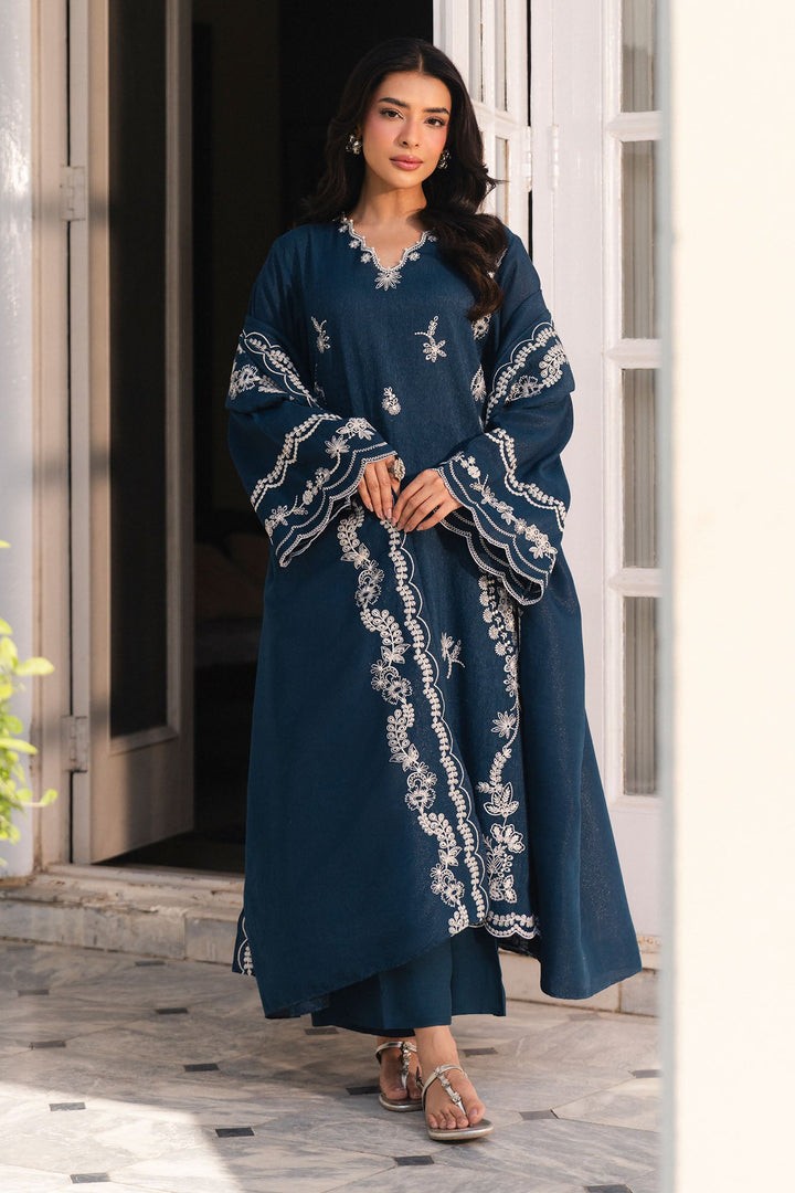 Cross Stitch - Deep Eclipse Net Suit For Women - Blue - 2 Piece