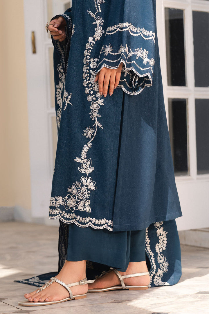 Cross Stitch - Deep Eclipse Net Suit For Women - Blue - 2 Piece