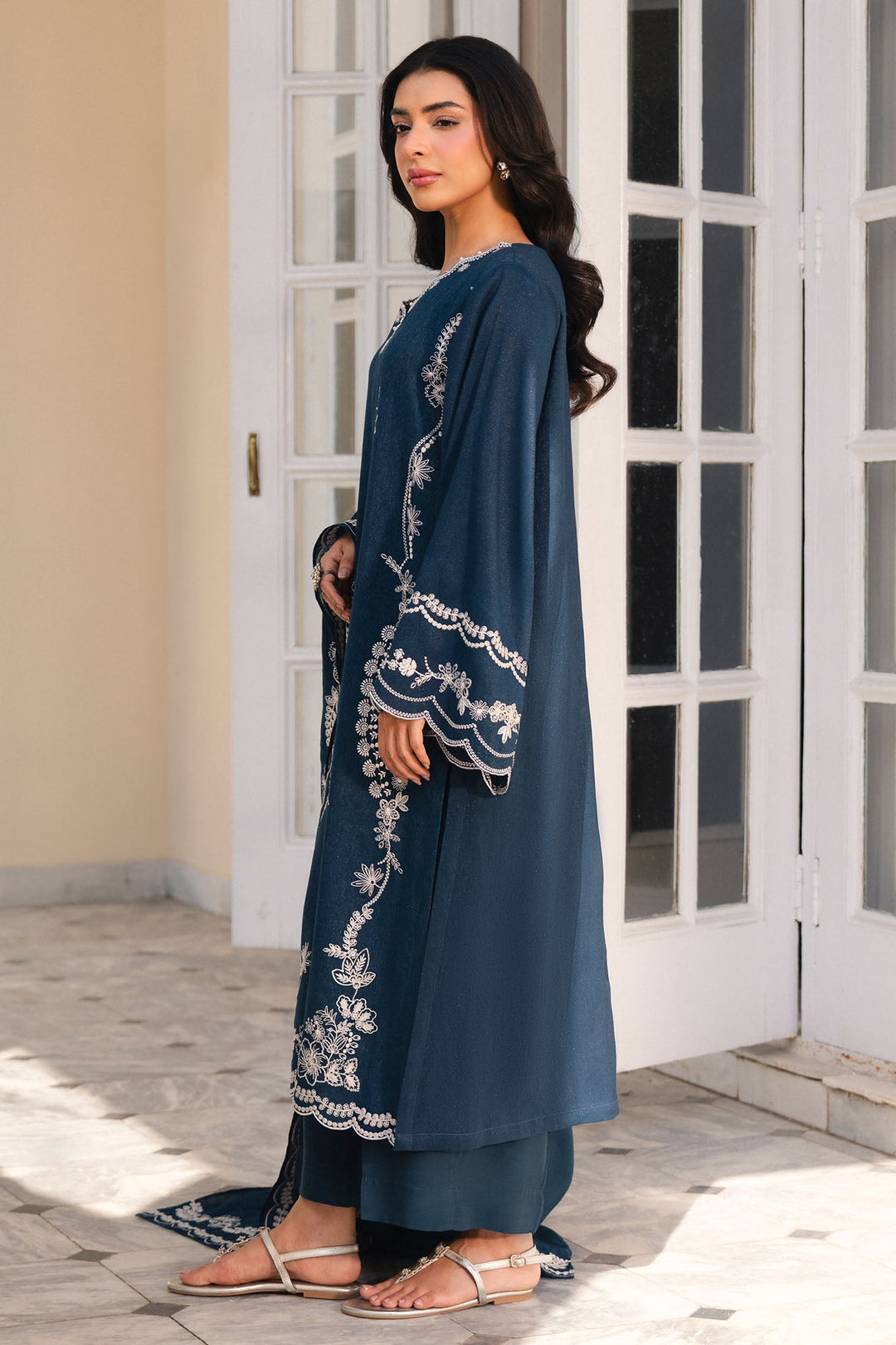 Cross Stitch - Deep Eclipse Net Suit For Women - Blue - 2 Piece
