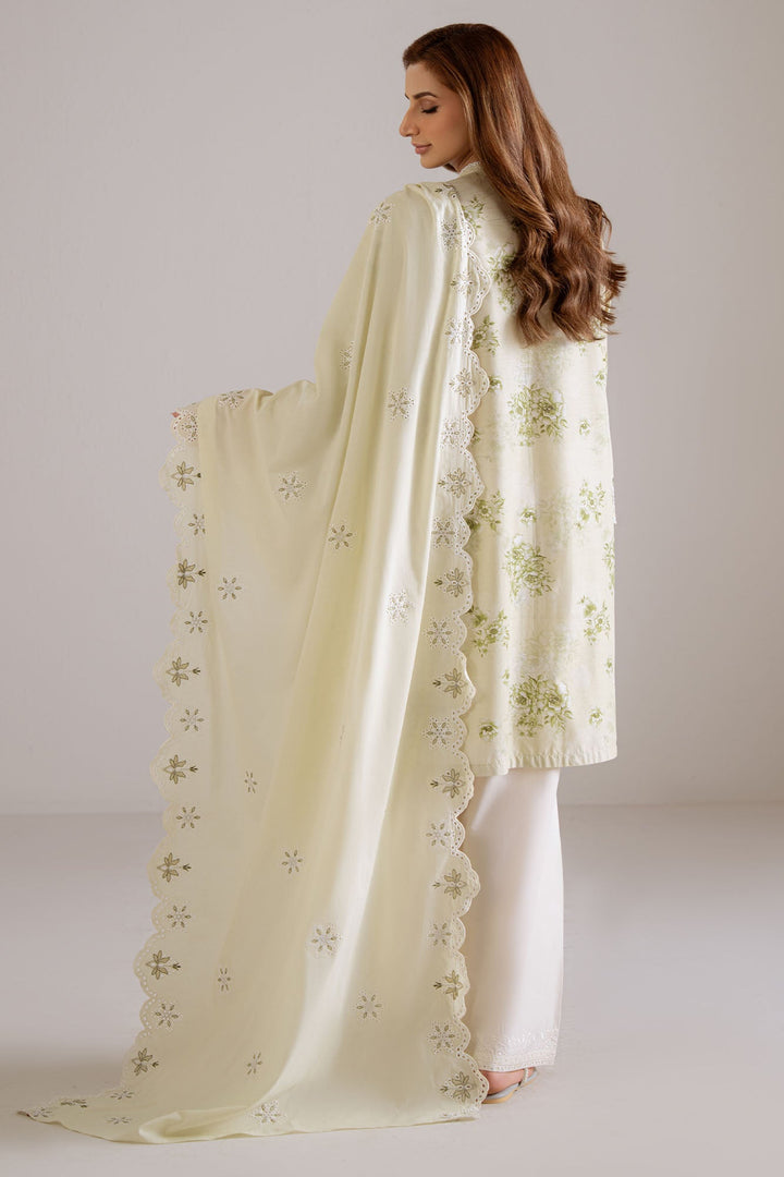 Cross Stitch - Dewy Meadow Cambric Suit For Women - Green - 2 Piece
