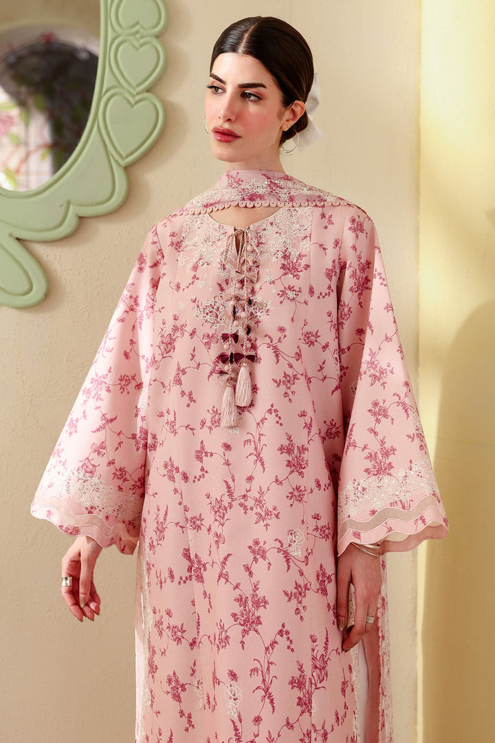 Cross Stitch - Dusty Pink Printed Lawn Unstitch Suit For Women - 3 Piece