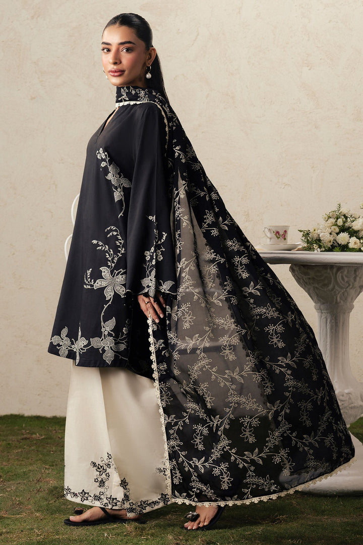 Cross Stitch EBONY LACE Unstitched Black 3 Piece