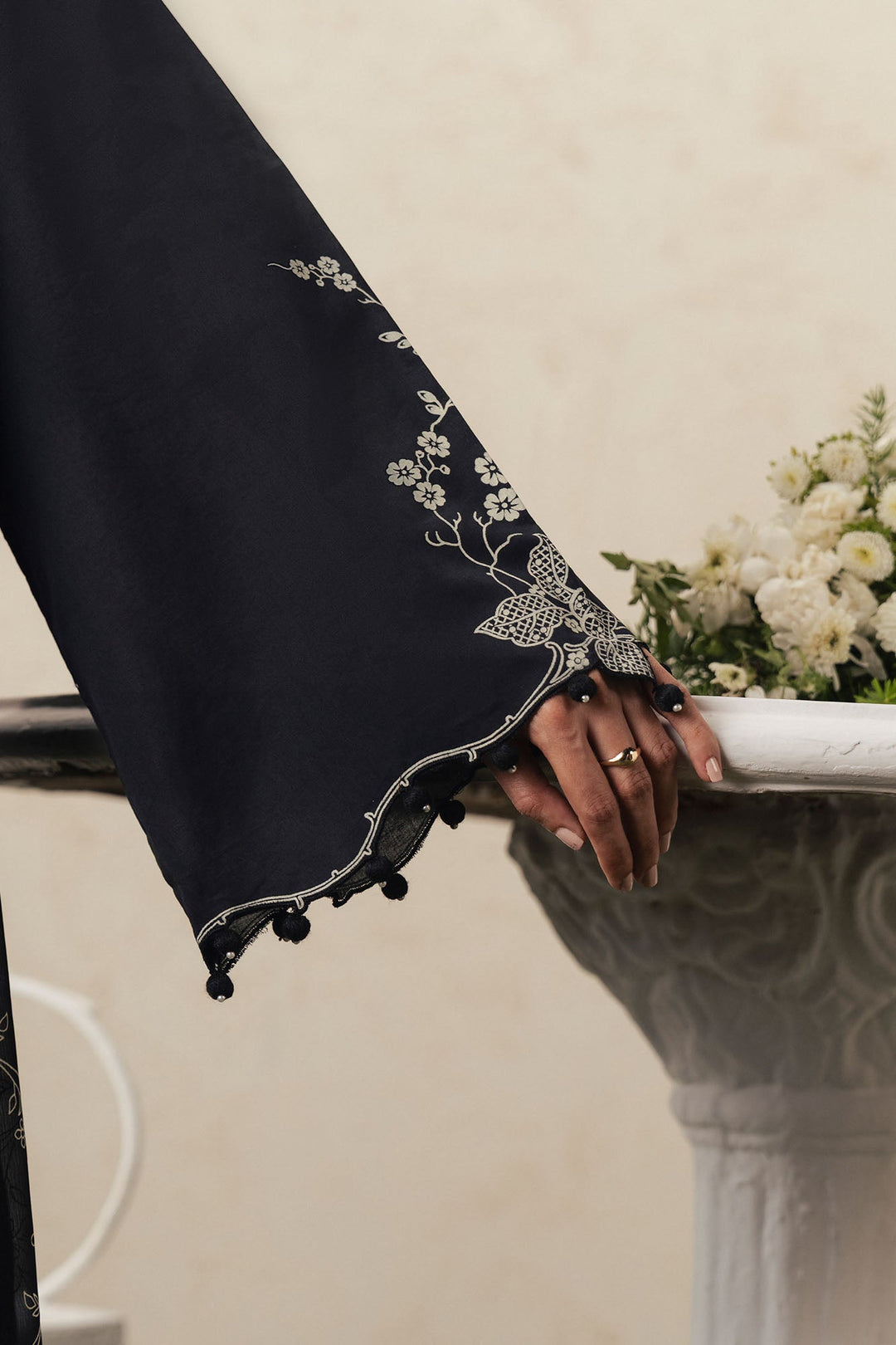 Cross Stitch EBONY LACE Unstitched Black 3 Piece