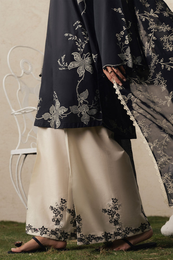 Cross Stitch EBONY LACE Unstitched Black 3 Piece