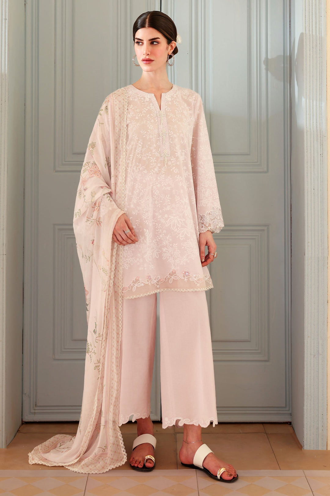Cross Stitch - Enchanted Lilac Printed Lawn Unstitch Suit For Women - 3 Piece