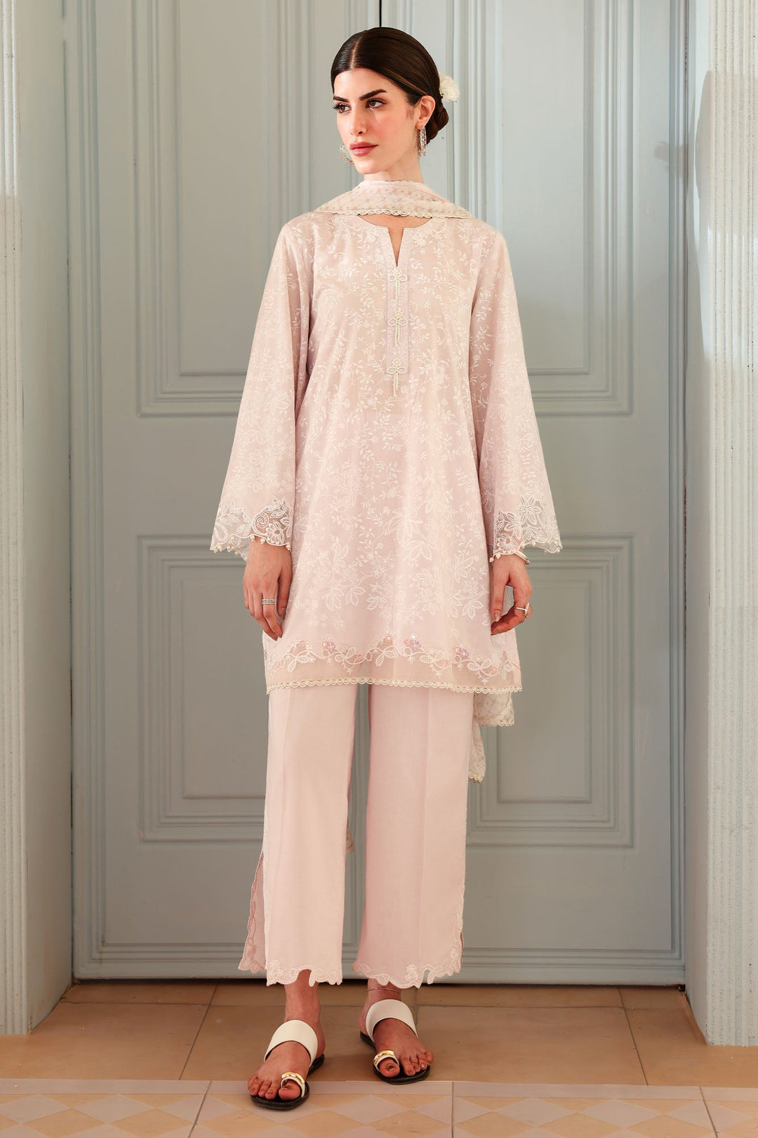 Cross Stitch - Enchanted Lilac Printed Lawn Unstitch Suit For Women - 3 Piece