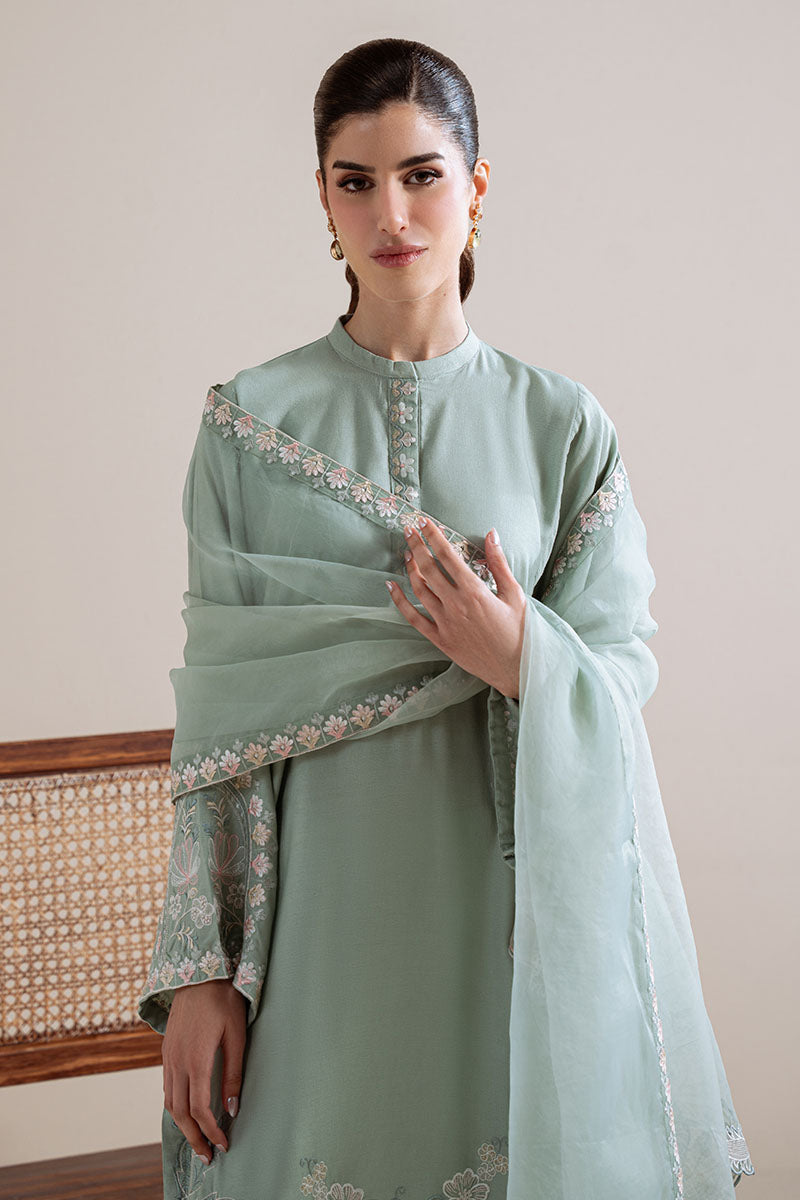 Cross Stitch - Enchanted Meadow Karandi Suit For Women - Green - 2 Piece