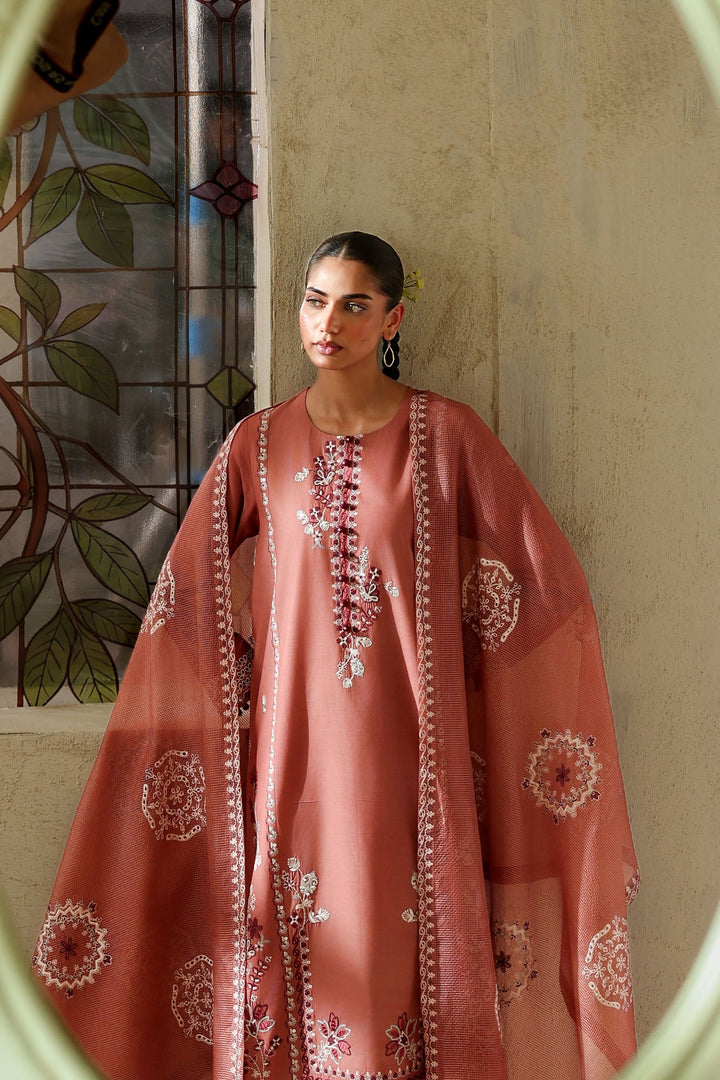 Cross Stitch - Faded Rust Printed Lawn Unstitch Suit For Women - 3 Piece
