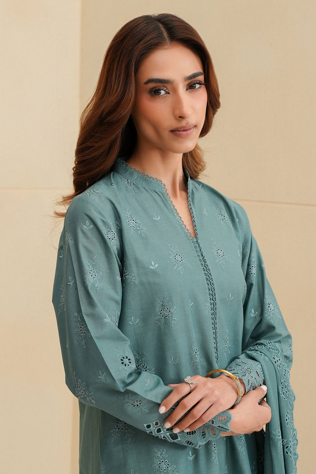 Cross Stitch - Fleur Whisper Chikankari Lawn Unstitch Suit For Women - 3 Piece