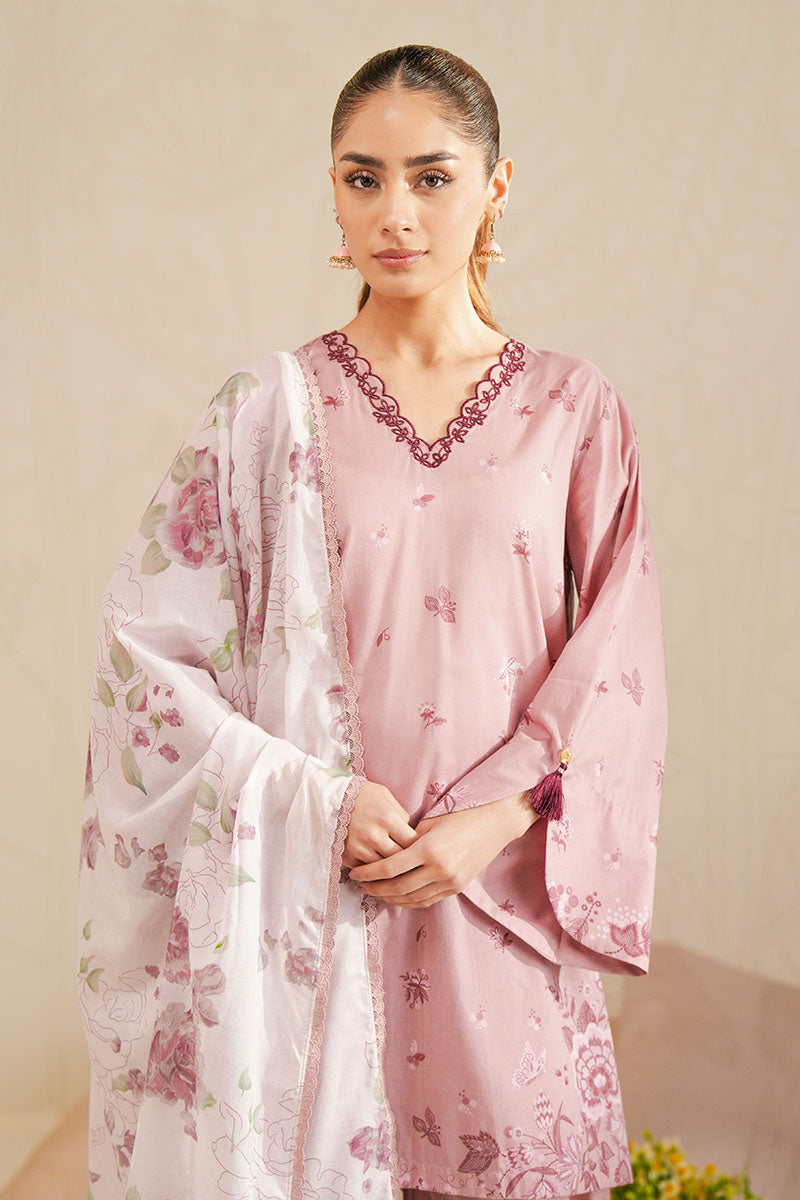 Cross Stitch - Floral Blush Digital Print Lawn Unstitch Suit For Women - 3 Piece
