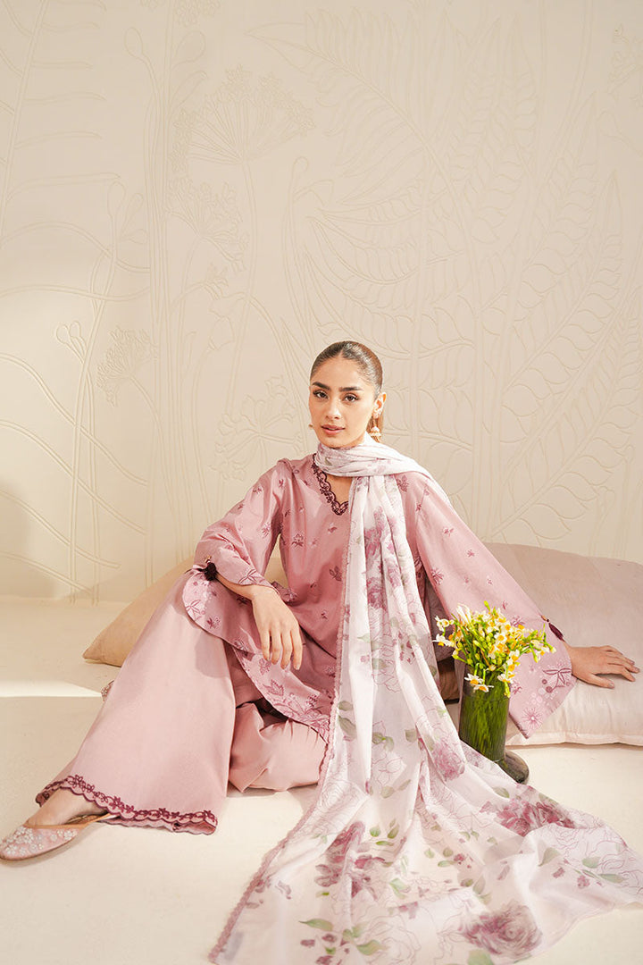 Cross Stitch - Floral Blush Digital Print Lawn Unstitch Suit For Women - 3 Piece