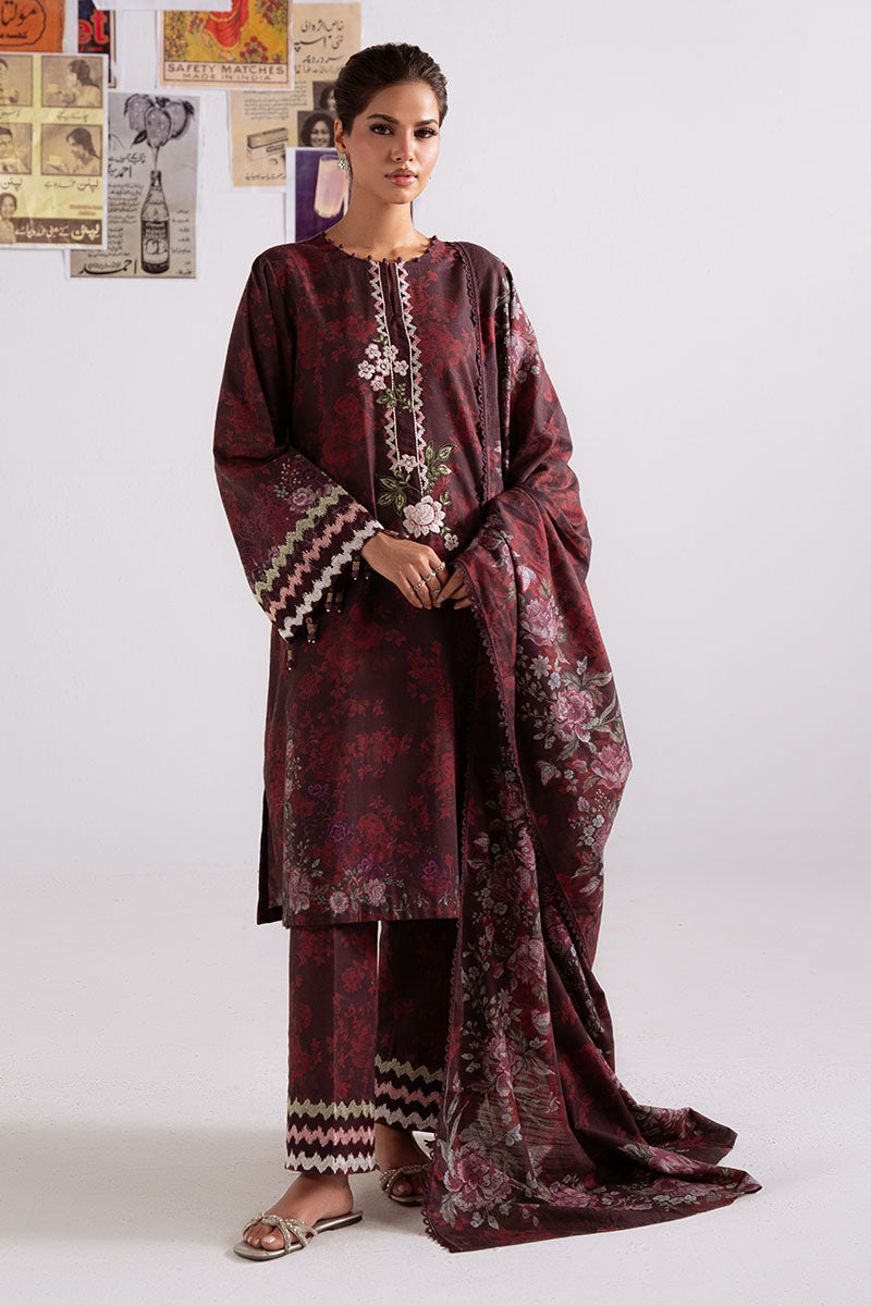Cross Stitch - Floral Melody - Khaddar Printed Suit - 3 Piece - Unstitch