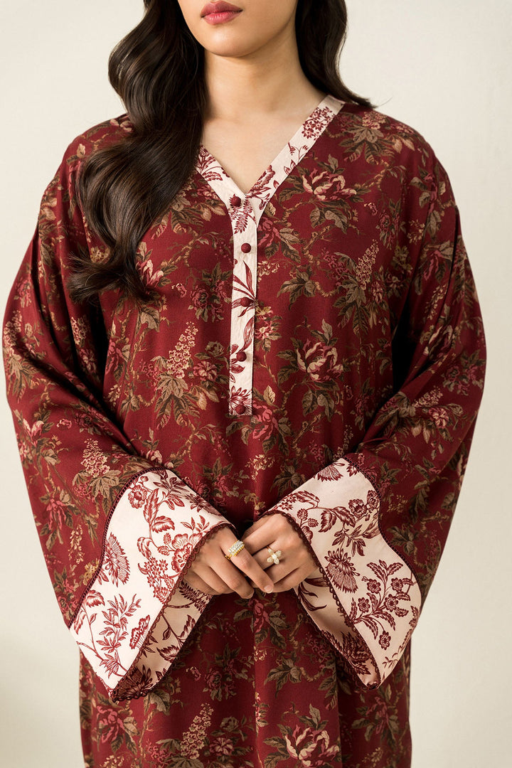 Cross Stitch - Floral Symphony - 2 Piece -  Linen Printed Suit - Unstitch
