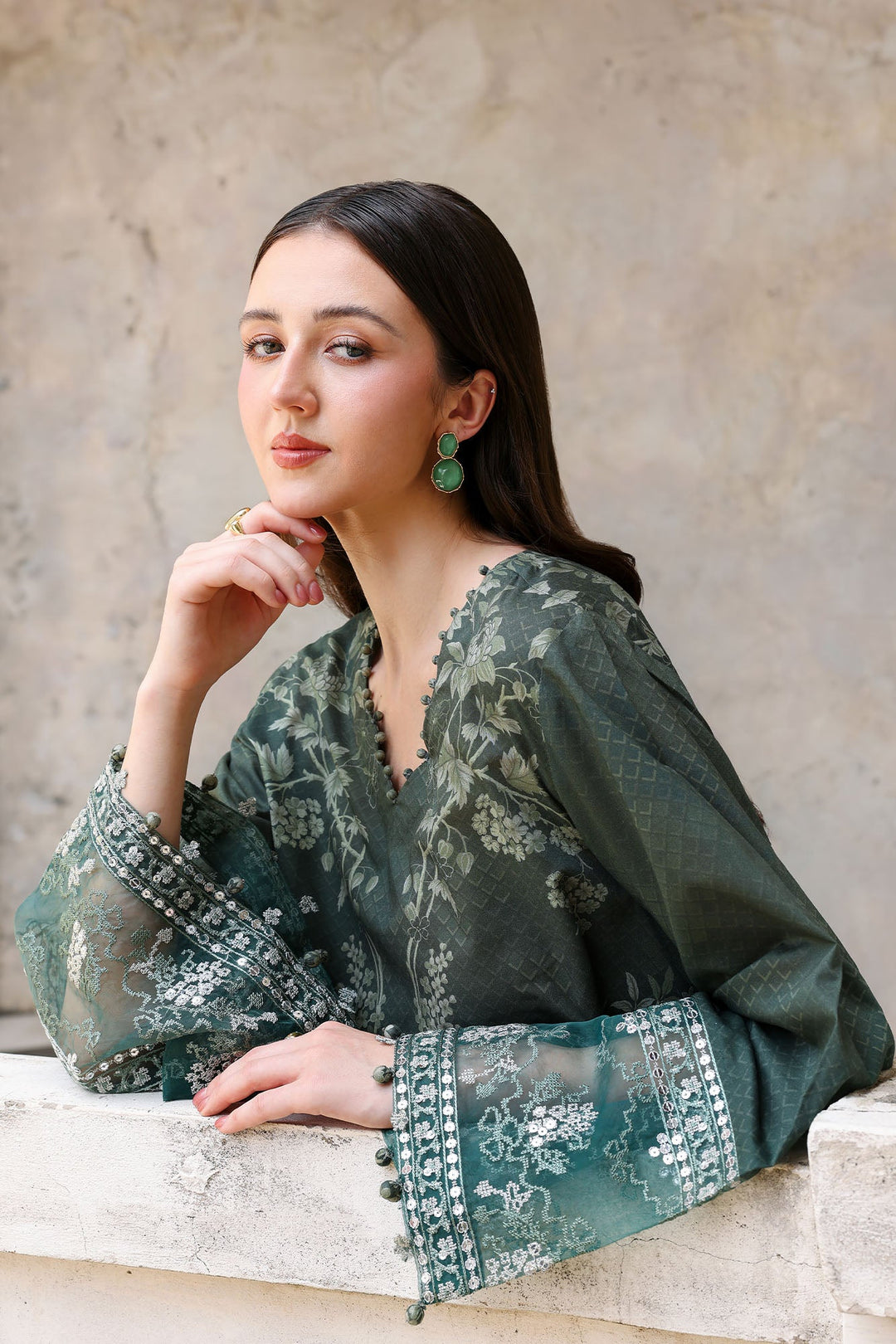 Cross Stitch - Forest Muse Lawn Unstitch Suit For Women - 3 Piece