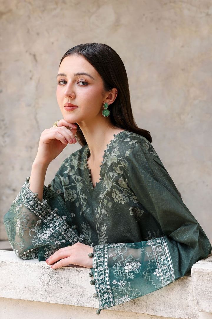 Cross Stitch - Forest Muse Lawn Unstitch Suit For Women - 3 Piece