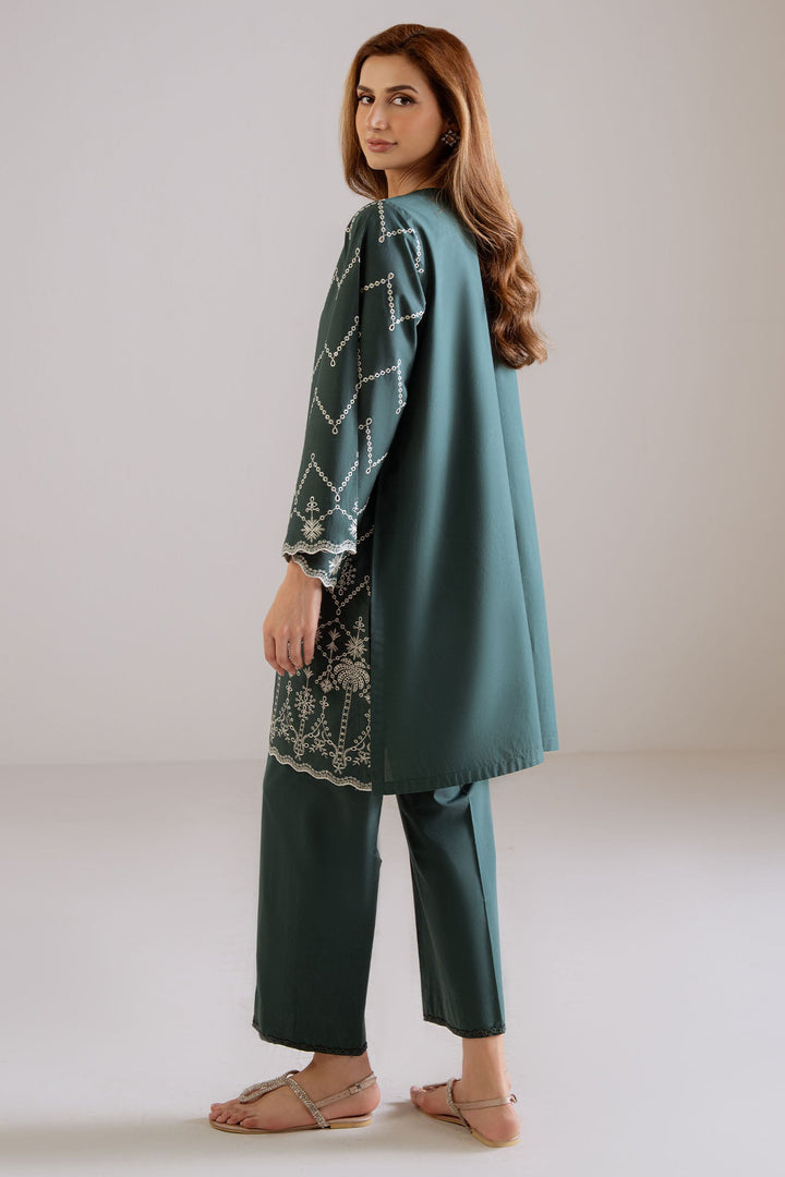 Cross Stitch - Forest Zest Cambric Suit For Women - Green - 2 Piece