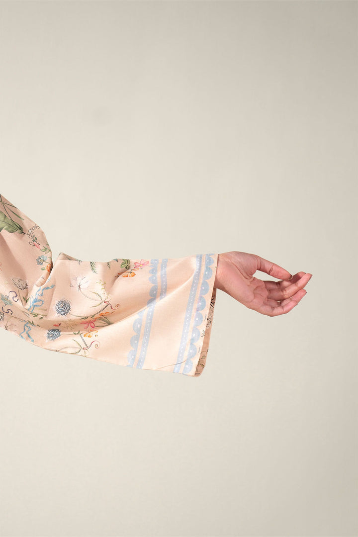 Cross Stitch - Fresco Luxe Printed Lawn Shirt For Women - Beige - 1 Piece