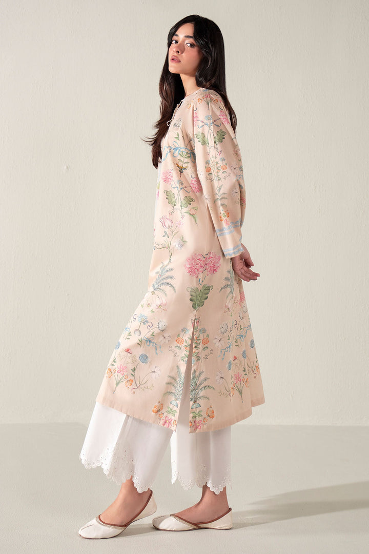 Cross Stitch - Fresco Luxe Printed Lawn Shirt For Women - Beige - 1 Piece