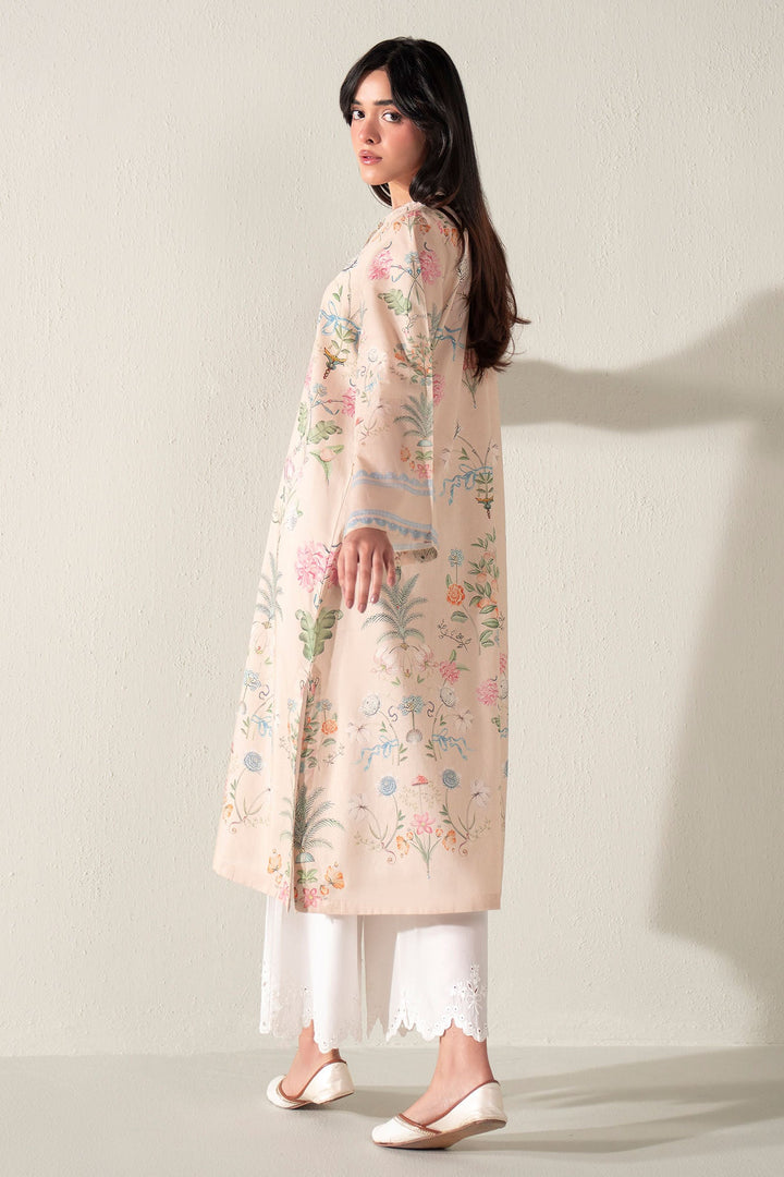 Cross Stitch - Fresco Luxe Printed Lawn Shirt For Women - Beige - 1 Piece