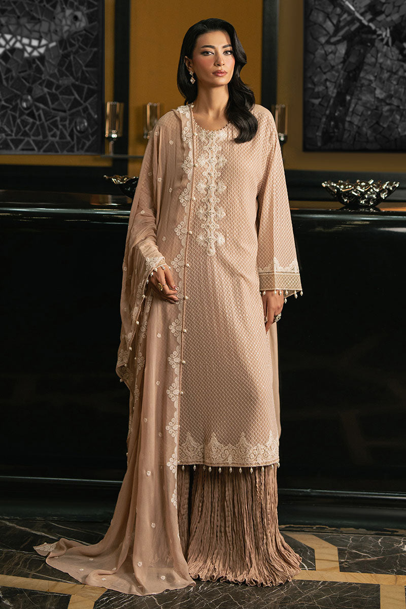 Cross Stitch - GILDED BEIGE - Chiffon - 4 Piece - Unstitched